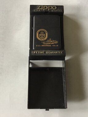 Zippo Lighter‎ USS Underwood FFG-36 US Navy - Brand New - Black and Gold
